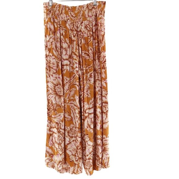 Band Of The Free Arizona Gold Floral Wide Leg Pant Womens L Boho Bohemian Hippie - Picture 4 of 12